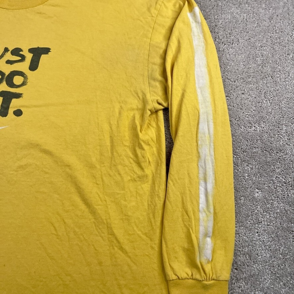 VINTAGE Nike Shirt Mens Large Yellow Just Do It Logo Brushstroke Y2K Grey Tag‎ - Picture 4 of 13